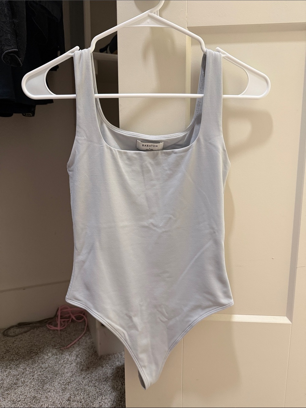 Aritzia Light Blue Scoop Neck Bodysuit